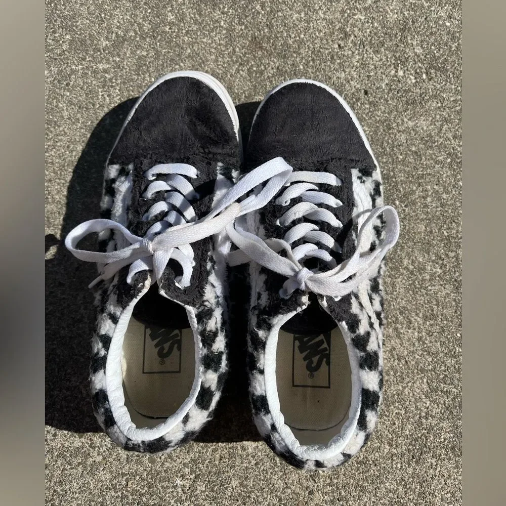 Vans old skool sneakers 6.5 sherpa checkered plaid skate grunge alternative punk - Picture 1 of 6